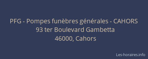 PFG - Pompes funèbres générales - CAHORS