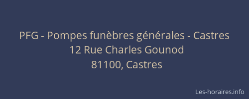 PFG - Pompes funèbres générales - Castres