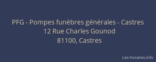 PFG - Pompes fun&egrave;bres g&eacute;n&eacute;rales - Castres