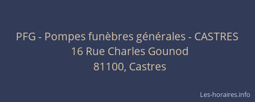 PFG - Pompes funèbres générales - CASTRES