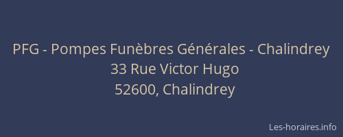 PFG - Pompes Funèbres Générales - Chalindrey