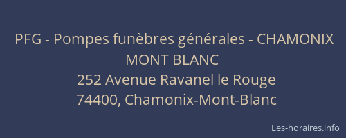 PFG - Pompes funèbres générales - CHAMONIX MONT BLANC