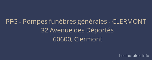 PFG - Pompes funèbres générales - CLERMONT