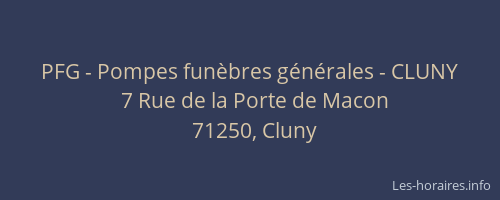 PFG - Pompes funèbres générales - CLUNY