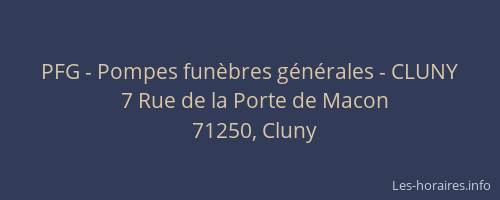 PFG - Pompes fun&egrave;bres g&eacute;n&eacute;rales - CLUNY