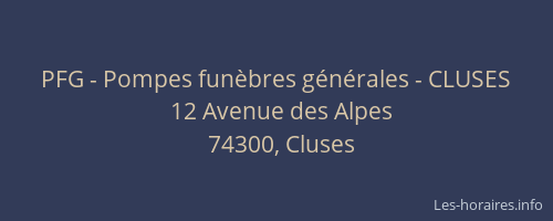 PFG - Pompes funèbres générales - CLUSES