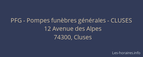 PFG - Pompes fun&egrave;bres g&eacute;n&eacute;rales - CLUSES