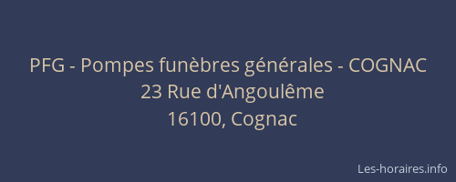 PFG - Pompes funèbres générales - COGNAC