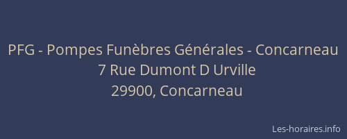 PFG - Pompes Fun&egrave;bres G&eacute;n&eacute;rales - Concarneau