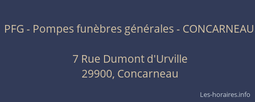PFG - Pompes funèbres générales - CONCARNEAU