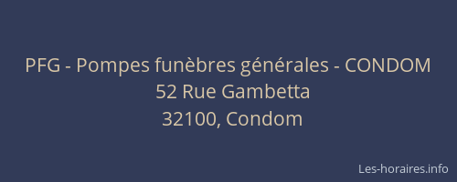 PFG - Pompes fun&egrave;bres g&eacute;n&eacute;rales - CONDOM