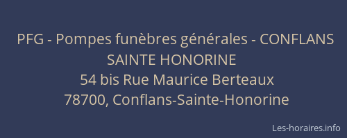 PFG - Pompes fun&egrave;bres g&eacute;n&eacute;rales - CONFLANS SAINTE HONORINE
