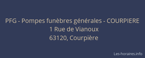PFG - Pompes fun&egrave;bres g&eacute;n&eacute;rales - COURPIERE