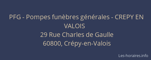 PFG - Pompes funèbres générales - CREPY EN VALOIS