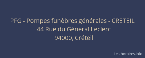 PFG - Pompes funèbres générales - CRETEIL