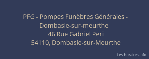 PFG - Pompes Funèbres Générales - Dombasle-sur-meurthe
