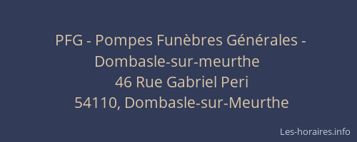 PFG - Pompes Fun&egrave;bres G&eacute;n&eacute;rales - Dombasle-sur-meurthe