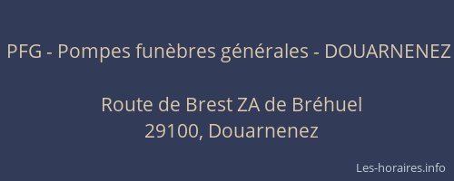 PFG - Pompes fun&egrave;bres g&eacute;n&eacute;rales - DOUARNENEZ