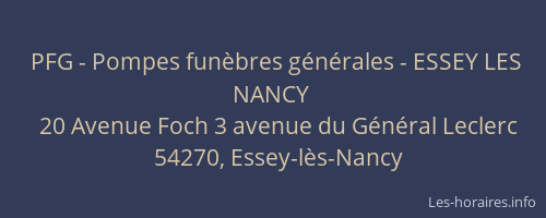 PFG - Pompes fun&egrave;bres g&eacute;n&eacute;rales - ESSEY LES NANCY