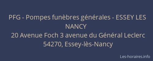 PFG - Pompes funèbres générales - ESSEY LES NANCY