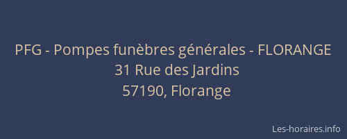 PFG - Pompes funèbres générales - FLORANGE