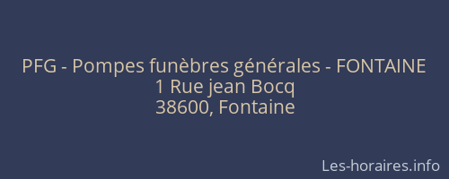 PFG - Pompes fun&egrave;bres g&eacute;n&eacute;rales - FONTAINE