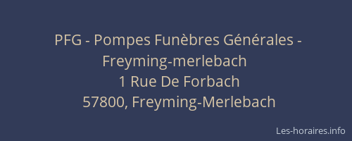 PFG - Pompes Funèbres Générales - Freyming-merlebach