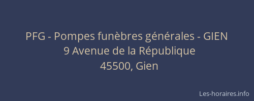 PFG - Pompes fun&egrave;bres g&eacute;n&eacute;rales - GIEN
