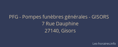 PFG - Pompes funèbres générales - GISORS