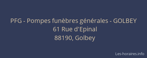 PFG - Pompes funèbres générales - GOLBEY