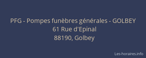 PFG - Pompes fun&egrave;bres g&eacute;n&eacute;rales - GOLBEY