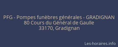 PFG - Pompes fun&egrave;bres g&eacute;n&eacute;rales - GRADIGNAN