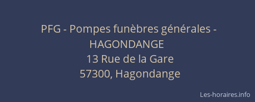 PFG - Pompes funèbres générales - HAGONDANGE