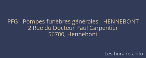 PFG - Pompes fun&egrave;bres g&eacute;n&eacute;rales - HENNEBONT