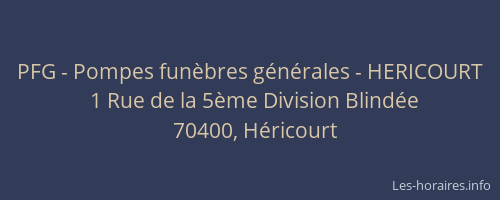PFG - Pompes funèbres générales - HERICOURT