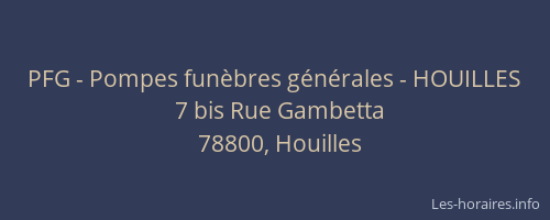 PFG - Pompes funèbres générales - HOUILLES