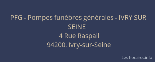 PFG - Pompes funèbres générales - IVRY SUR SEINE
