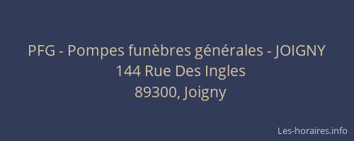 PFG - Pompes funèbres générales - JOIGNY