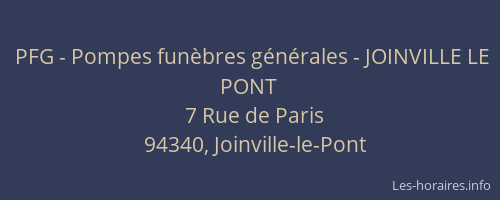 PFG - Pompes funèbres générales - JOINVILLE LE PONT