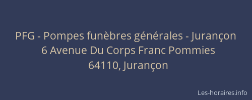 PFG - Pompes funèbres générales - Jurançon