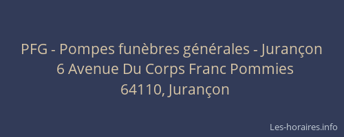 PFG - Pompes fun&egrave;bres g&eacute;n&eacute;rales - Juran&ccedil;on
