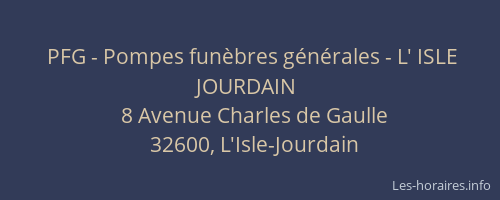 PFG - Pompes funèbres générales - L' ISLE JOURDAIN