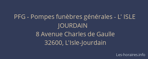PFG - Pompes fun&egrave;bres g&eacute;n&eacute;rales - L' ISLE JOURDAIN