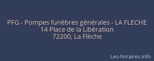 PFG - Pompes fun&egrave;bres g&eacute;n&eacute;rales - LA FLECHE