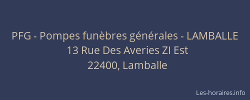 PFG - Pompes funèbres générales - LAMBALLE