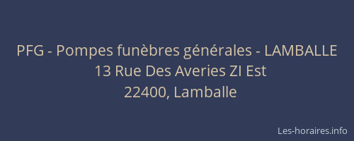 PFG - Pompes fun&egrave;bres g&eacute;n&eacute;rales - LAMBALLE