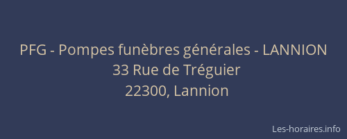 PFG - Pompes funèbres générales - LANNION