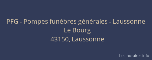 PFG - Pompes fun&egrave;bres g&eacute;n&eacute;rales - Laussonne