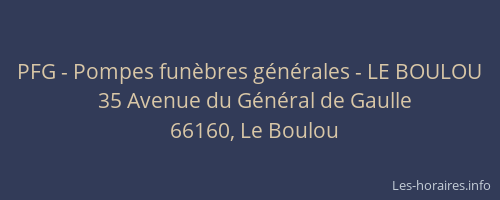 PFG - Pompes funèbres générales - LE BOULOU