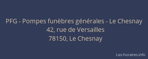 PFG - Pompes funèbres générales - Le Chesnay